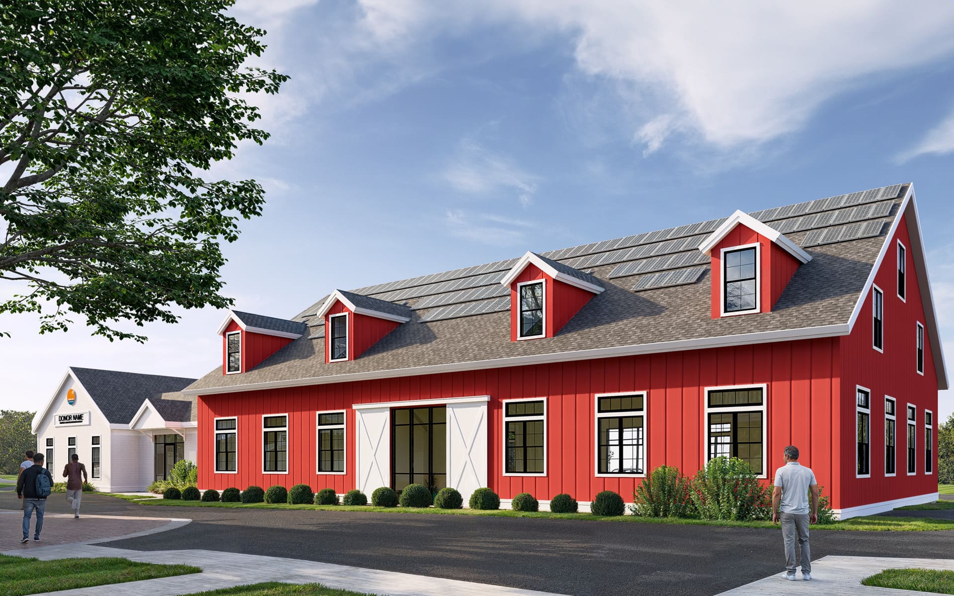 Exterior rendering of the aquatics and fitness center