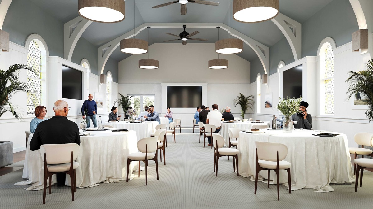 Rendering of the Military & Veterans Campus retreat center conference room