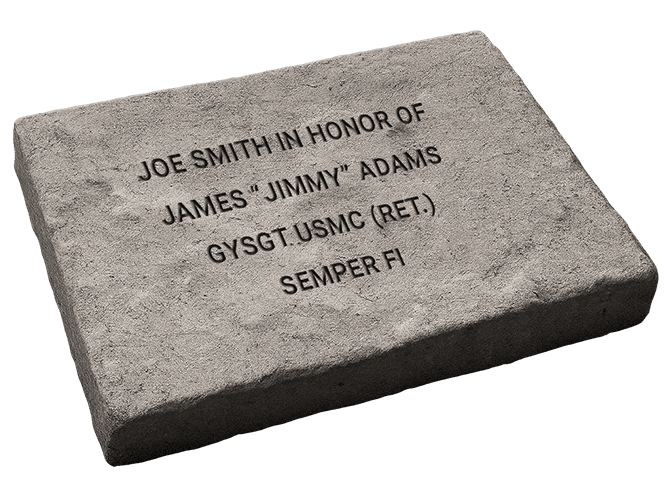 Engraved paver sample