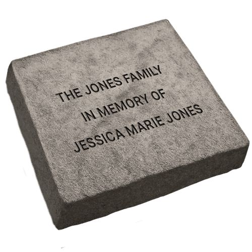 Engraved paver sample